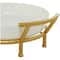 CosmoLiving by Cosmopolitan 19" White Glass Kitchen Serving Bowl with Gold Metal Stand